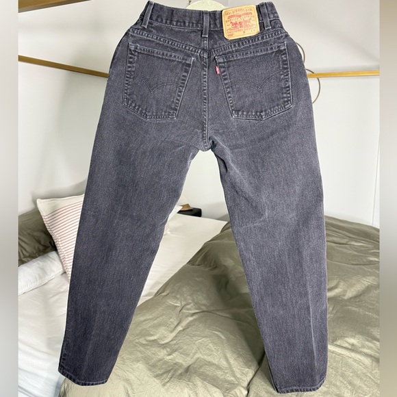 VINTAGE LEVI’S 550 BLACK JEANS 2001 Size 8 MIS M 100% Cotton Tapered Leg Y2K 90s - Picture 2 of 12